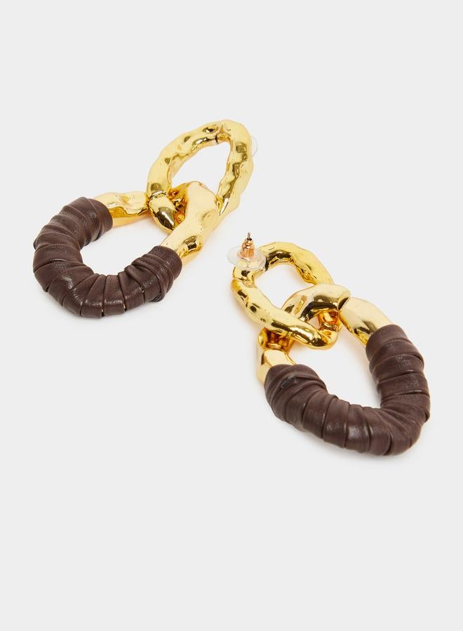 ستايلي أقراط حلقات بارزة الملمس - Image 1